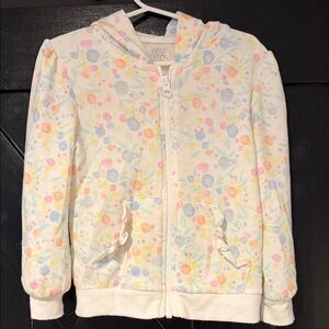 Falls Creek Girls' White Hoodie with Pastel Floral Print